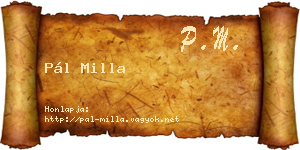 Pál Milla névjegykártya